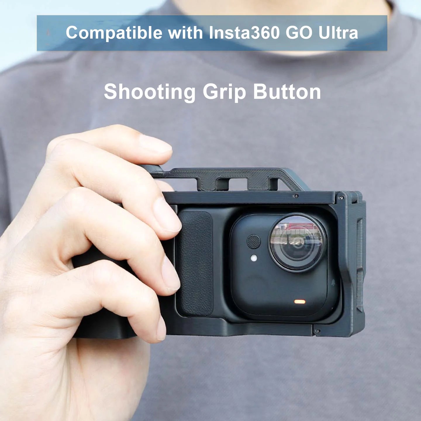 3D Printed Camera Grip Holder for Insta360 Go Ultra | Secure