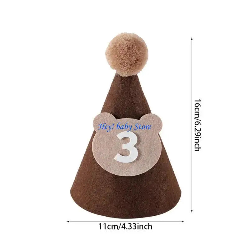 Baby Bear Birthday Hat | Soft Plush Beanie for Party & Photos