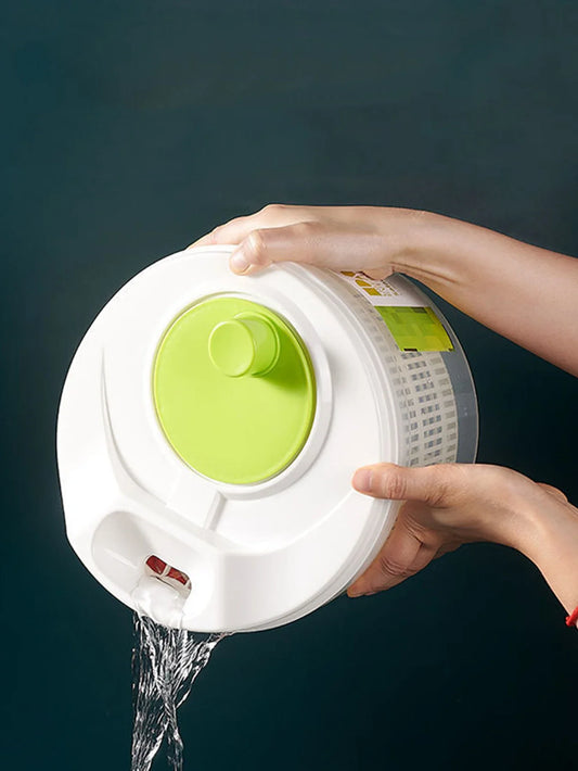 Household Vegetable Dehydrator Creative Manual Water Salad Spinner Fruit Drain Basket Dryer Hand Crank Kitchen Household Gadget Peaceful Pleasures Health and Wellness