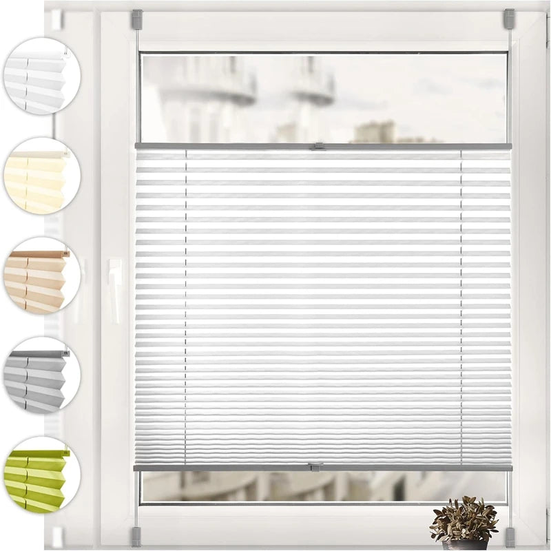 No-Drill Pleated Folding Blind | Klemmfix Privacy Window Blind