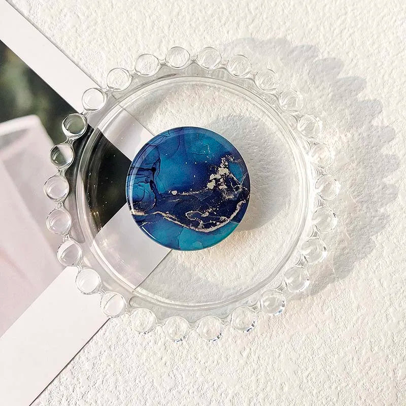 Socket Grip Tok Acrylic Glue Material High Quality Transparent Folding Stand Marble Pattern Phone Holder Foldable phone grip Peaceful Pleasures Health and Wellness P193-14
