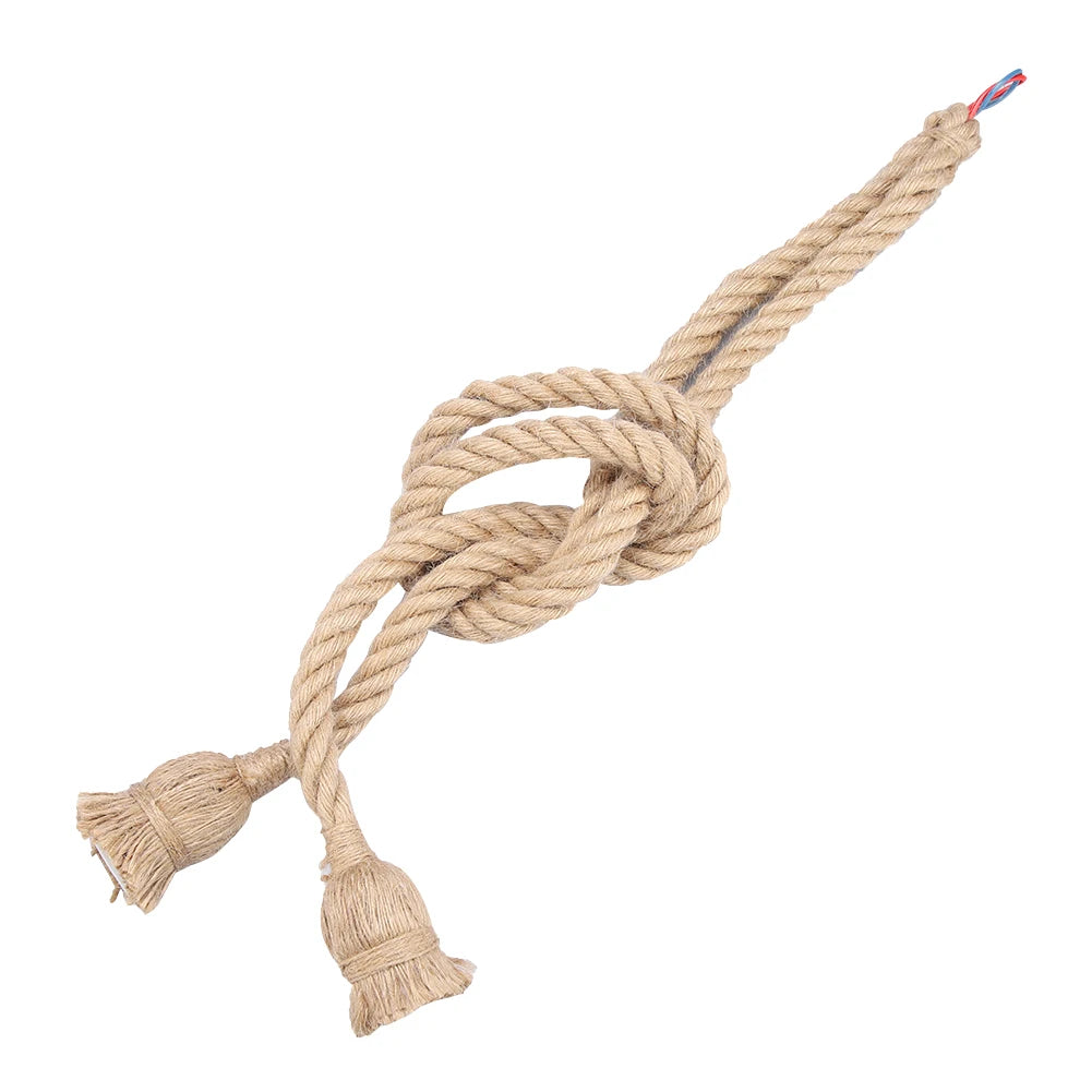 2m E27 Vintage Hemp Rope Ceiling Light Base Pendant Lamp Bulb Holder 85-265V Lamp Holder Lamp Base Peaceful Pleasures Health and Wellness