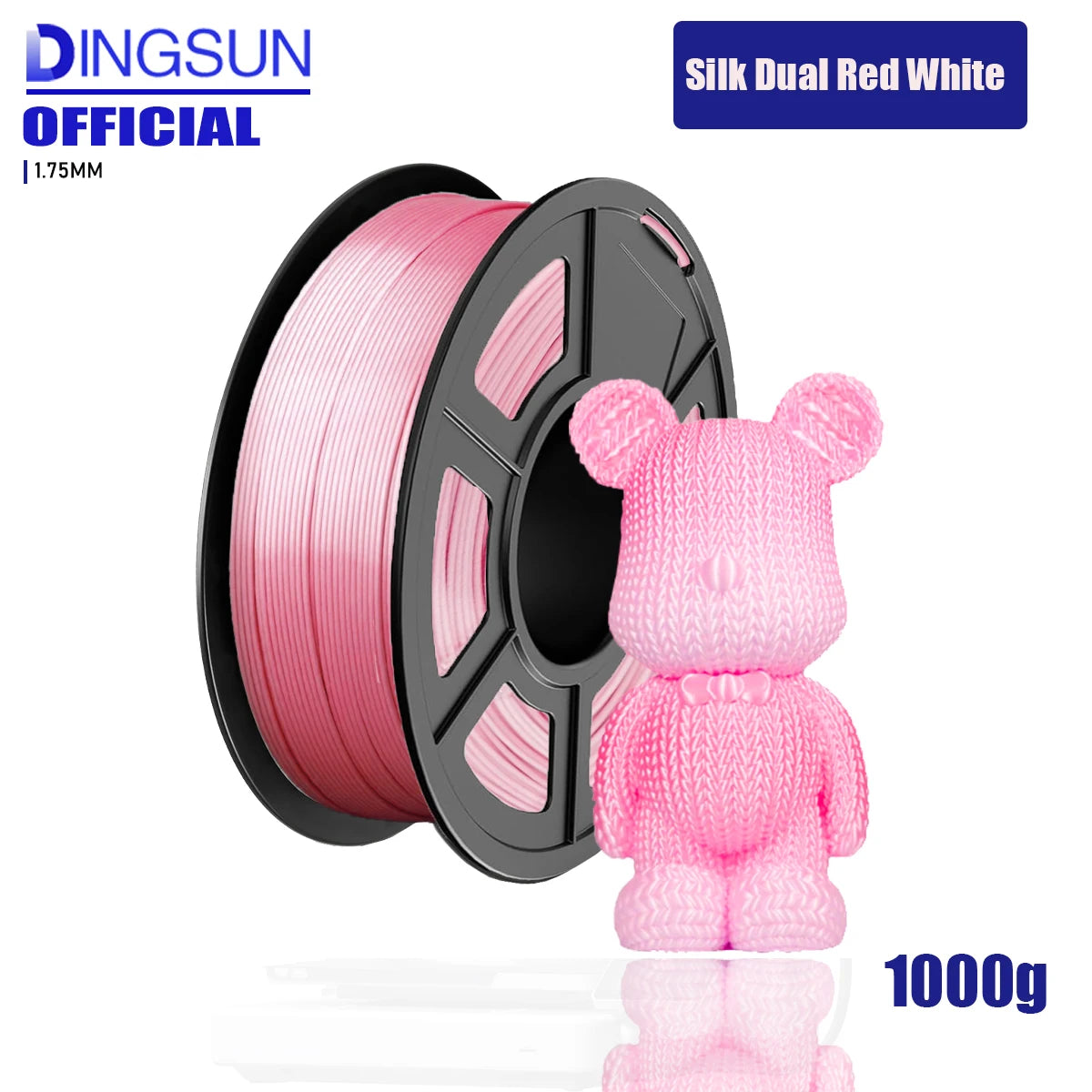 Silk Gradient PLA+ Filament 1.75mm Blue White | DINGSUN 3D
