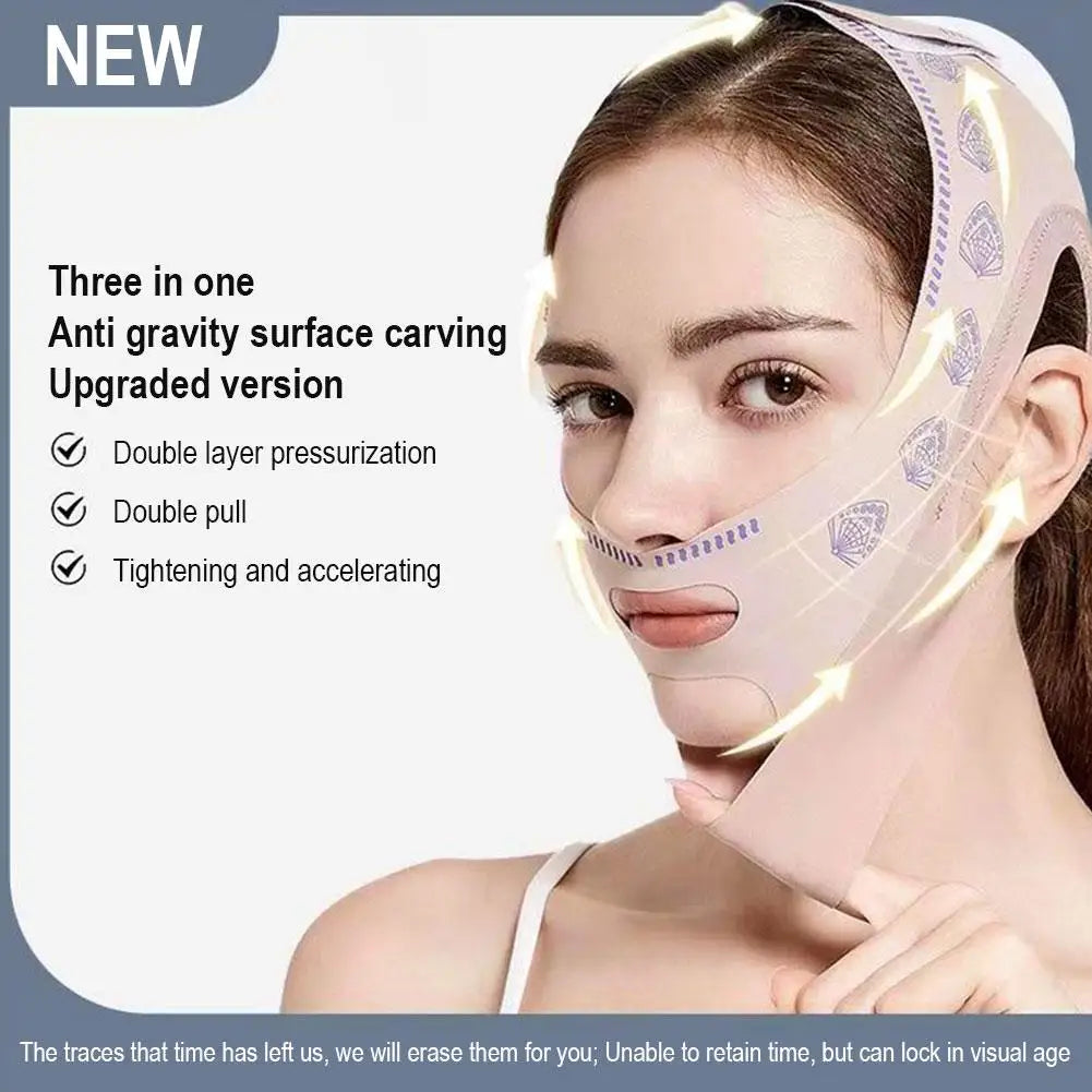 V-Line Face Slimming Bandage – Double-Layer Chin Lifting & Face Sculpting Strap for Jawline Contouring Peaceful Pleasures Health and Wellness