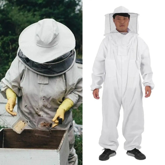 Professional Beekeepers Bee Suit Breathable Anti-Bee Beekeeping Suit Jumpsuit Zipper Elastic Cuff Bee Repellent Clothing Peaceful Pleasures Health and Wellness