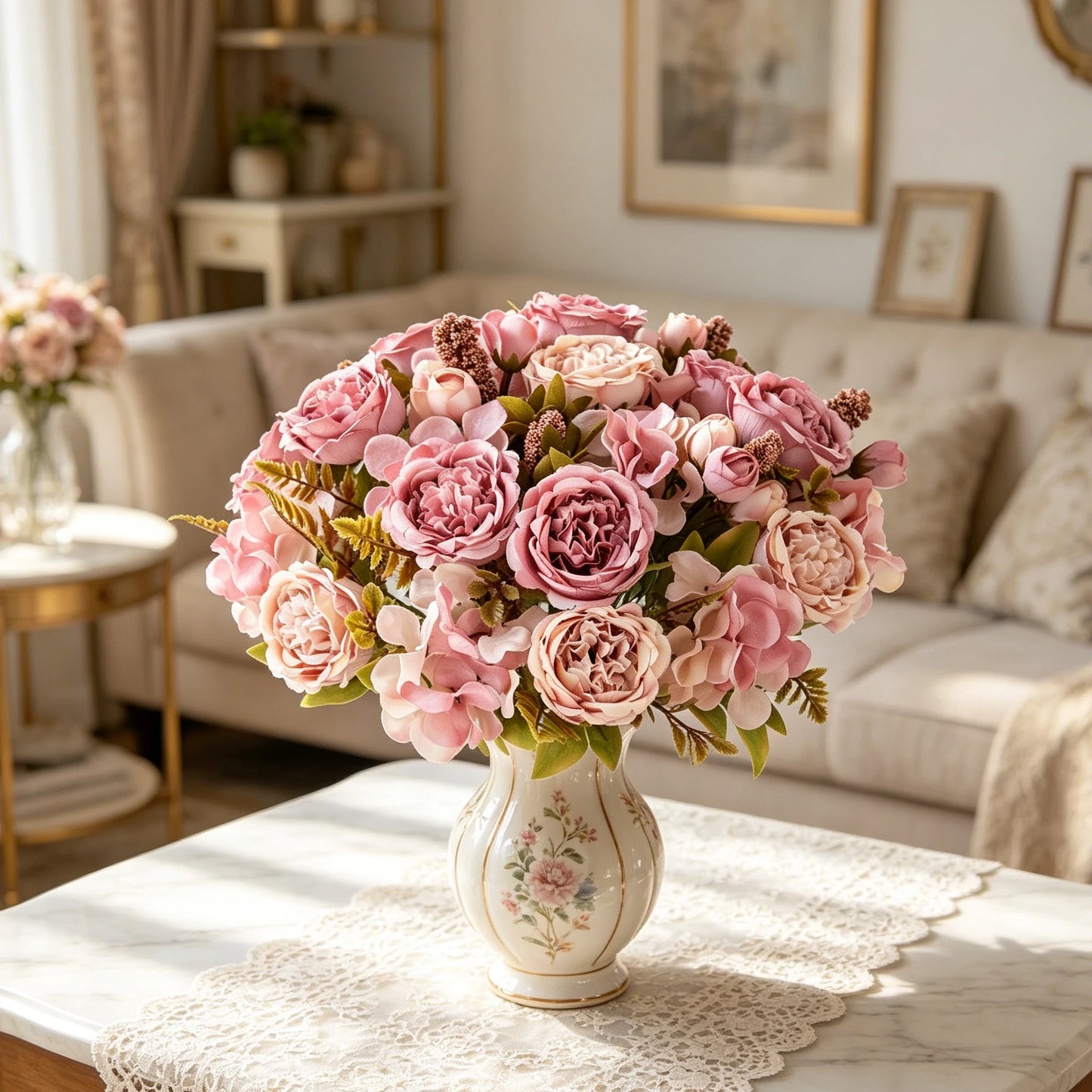 Silk Hydrangea Peony Artificial Flowers | Wedding & Home Decor