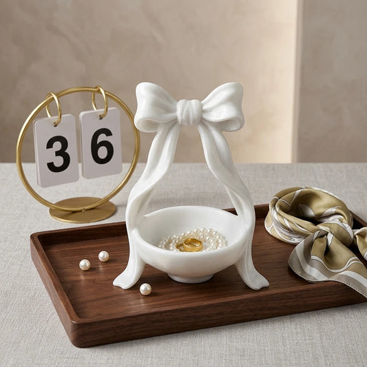 Bow-Shaped Jewelry Dish & Storage Tray – Ring, Necklace & Earring Organizer Peaceful Pleasures Health and Wellness