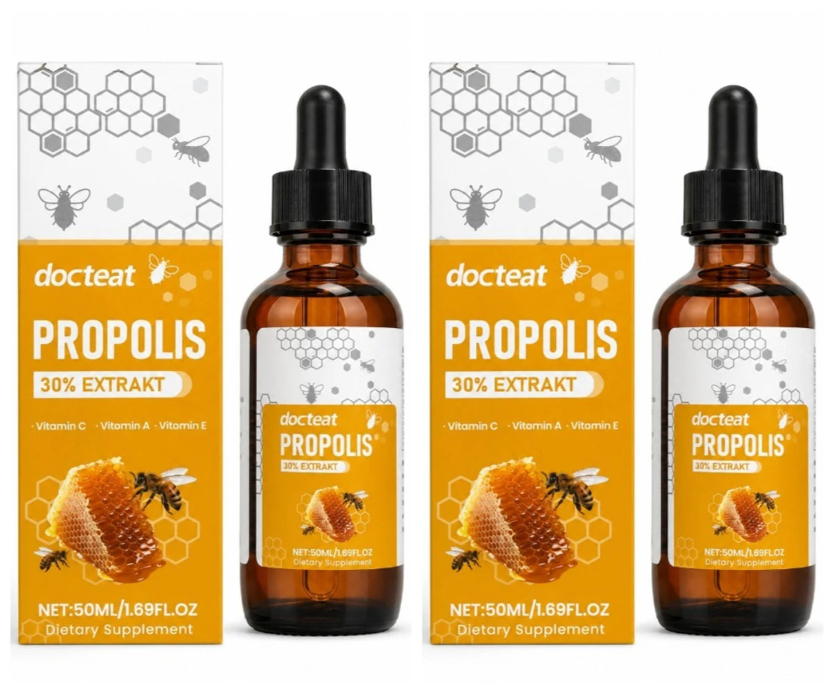 Bee Propolis Liquid Drops 30% Extract Vitamins A C E | 50ml Propolis Supplement Peaceful Pleasures Health and Wellness 2 bottles