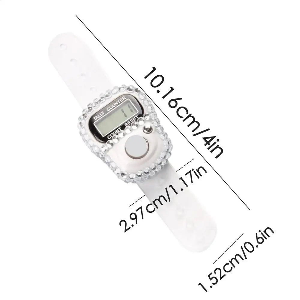 1Pcs Finger Clickers For Counting LCD Display Number Clicker Counter LCD Screen Number Tracking Record Ring Clicker Maker Peaceful Pleasures Health and Wellness White
