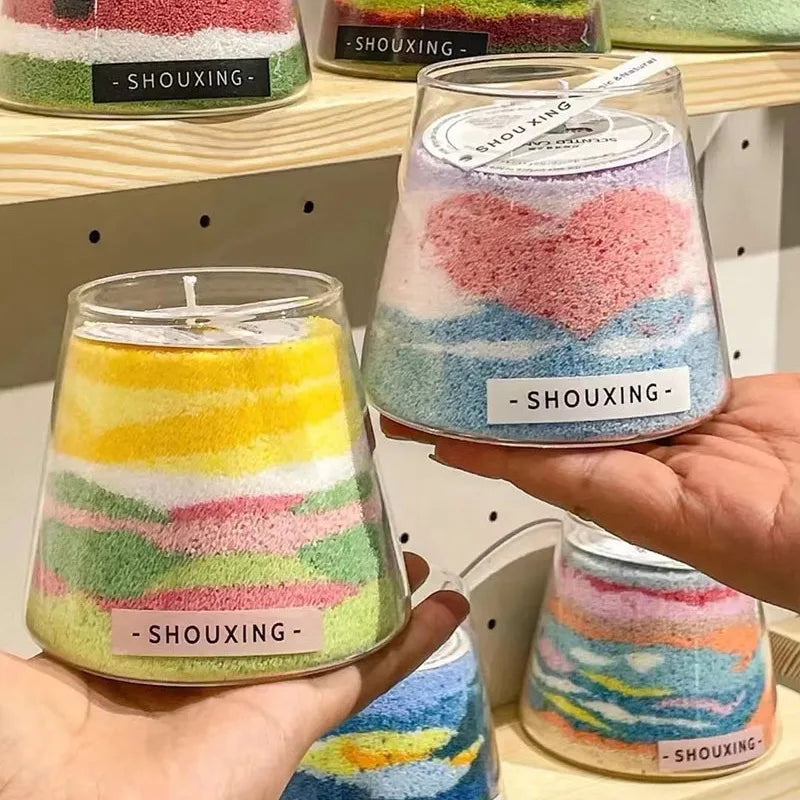 Sand powder candle diy sand painting candle Color Aromatherapy sand wax without cups Peaceful Pleasures Health and Wellness