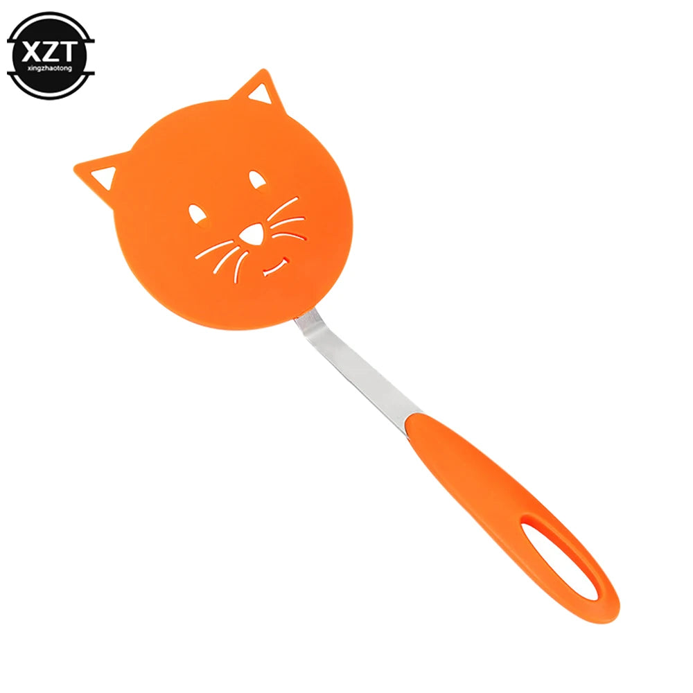 Nylon Spatula Cat Cartoon Cooking Spatula Household Non-stick Pan No Damage Spatula Kitchenware Creative Simple Omelette Shovel Peaceful Pleasures Health and Wellness Orange