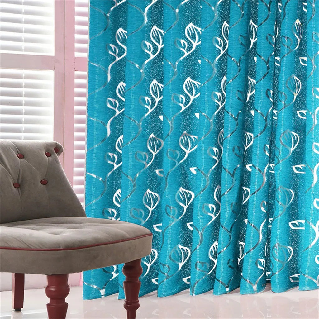 Vines Leaves Tulle Sheer Curtain Panel | Scarf Valance for Home