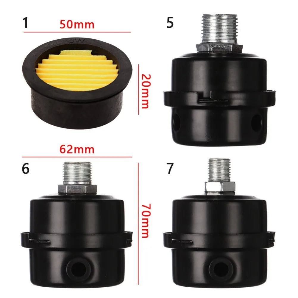 12 5 16 Metal Air Filter Oil-free Black Muffler Intake Filters Noise