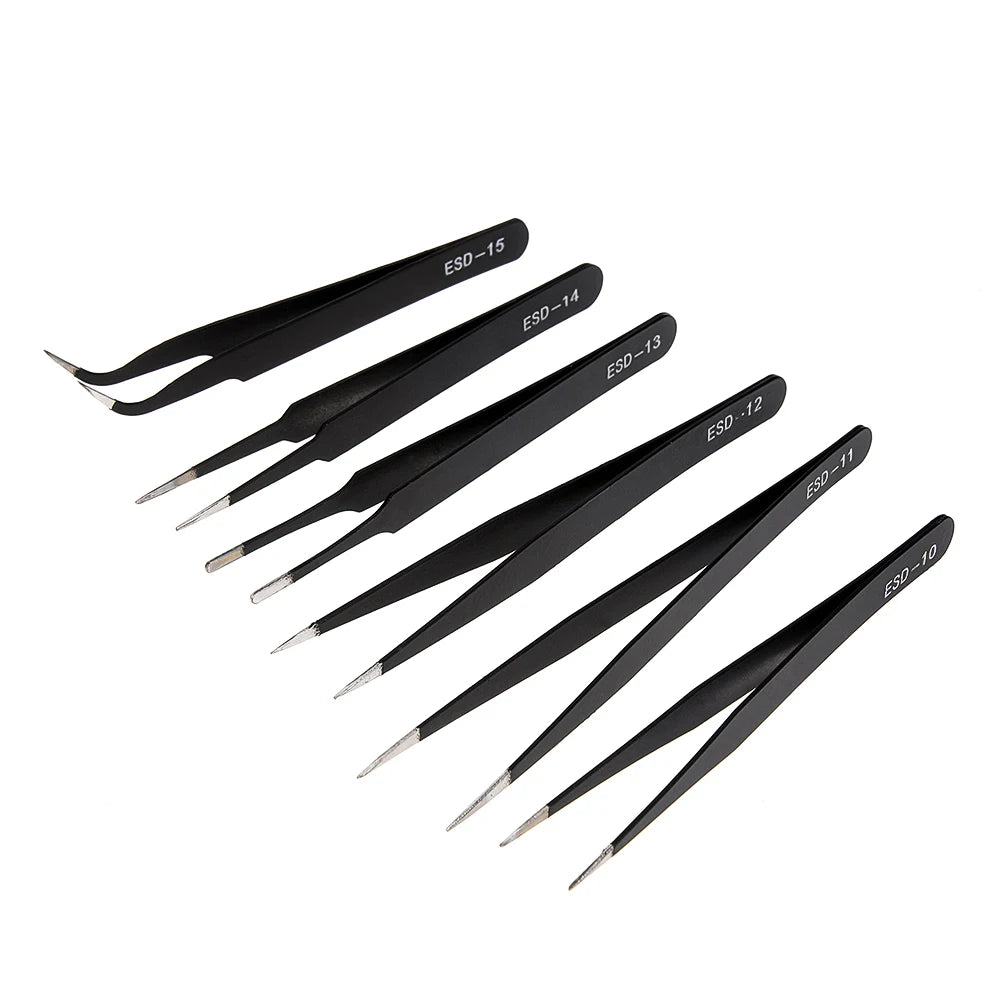6-Piece ESD Anti-Static Precision Tweezers Set | Electronics