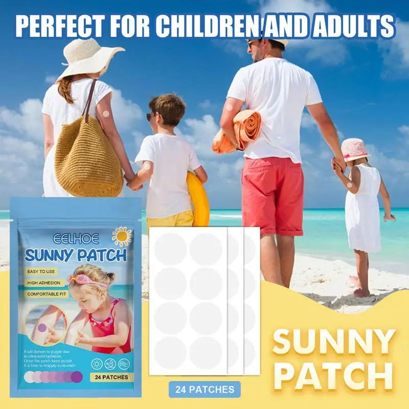 UV Stickers for Sunscreen Reapply - Waterproof 24 Pack Peaceful Pleasures Health and Wellness