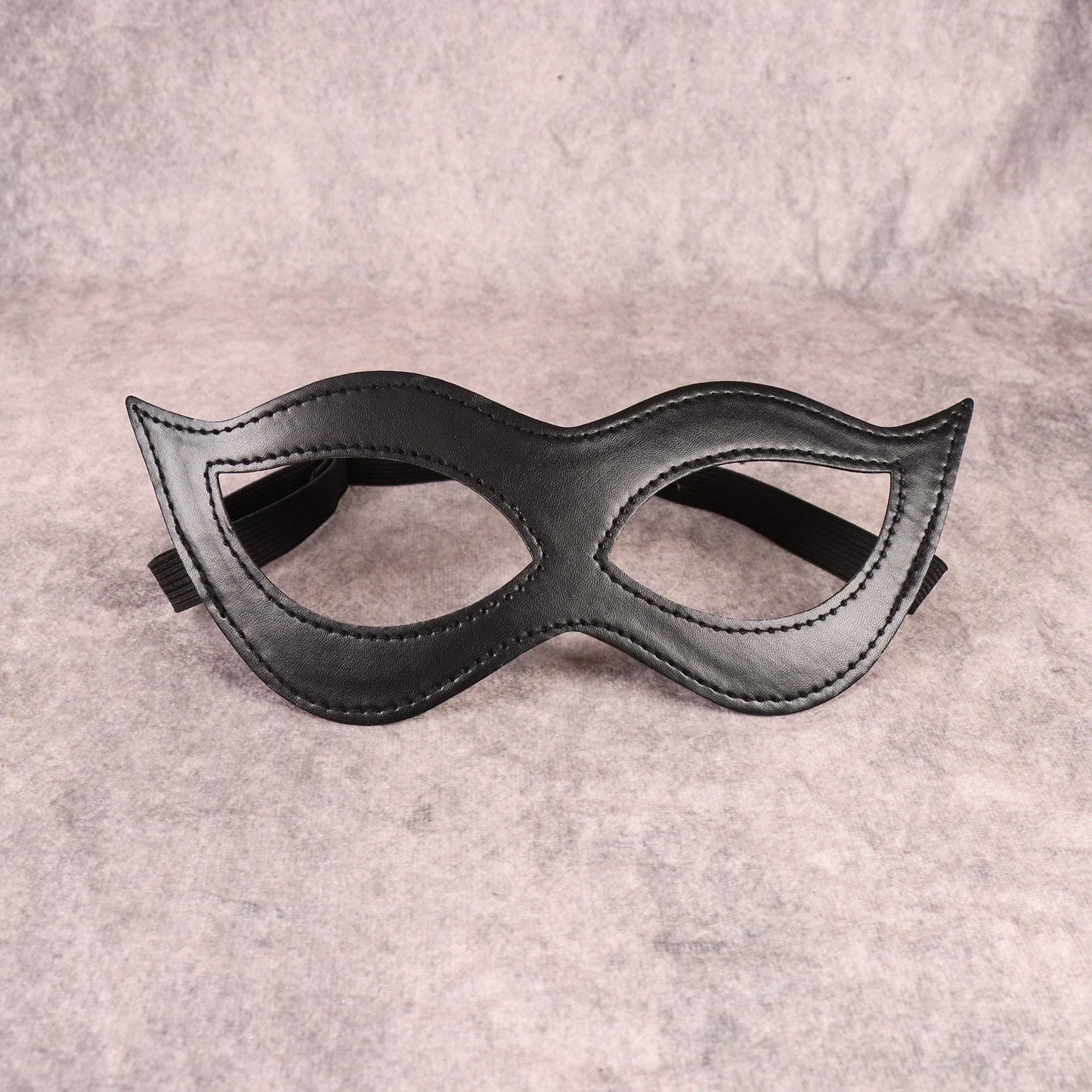 Half Face Cat Eye Costume Mask Woman Black Leather Masquerade