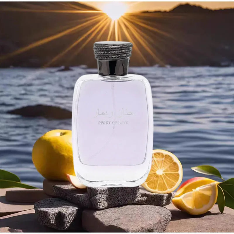 Arabic Brand Fragrant Fruit Lemon Jasmine Woody Charm Cologne Perfume Long-lasting Business Men's Daily Neutral Fragrance Spray Peaceful Pleasures Health and Wellness