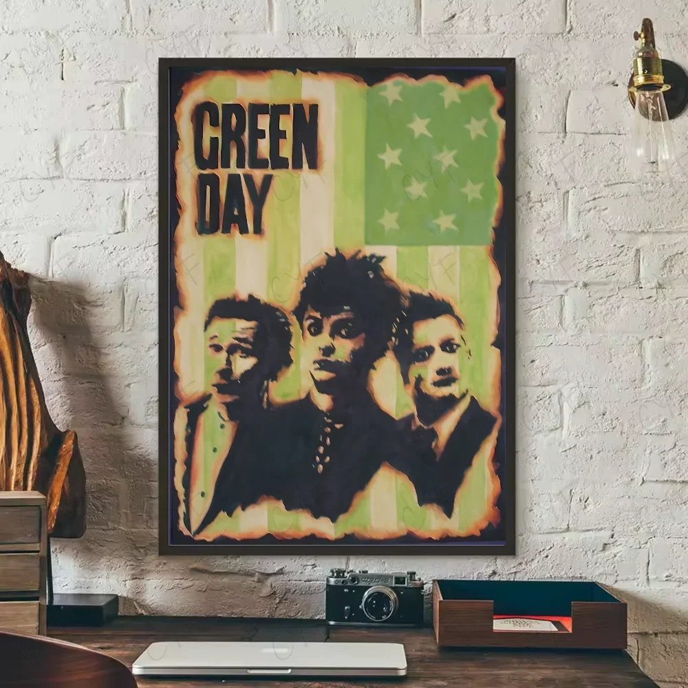 Green Day Vintage Retro Canvas Poster | Rock Band Wall Art