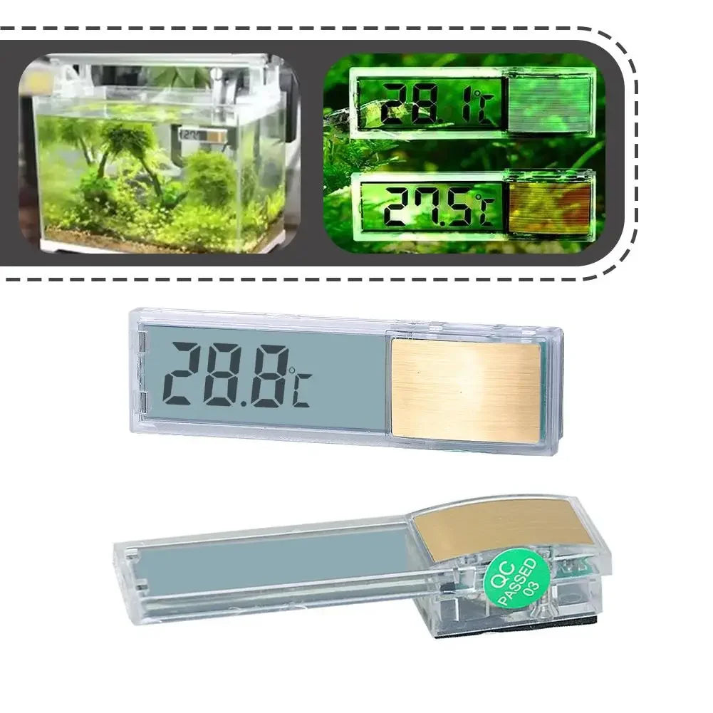 1pc Aquarium Thermometer 3D Digital LED Electronic Fish Tank Temperature Fish Turtle Temp Meter Aquarium Decoration Peaceful Pleasures Health and Wellness