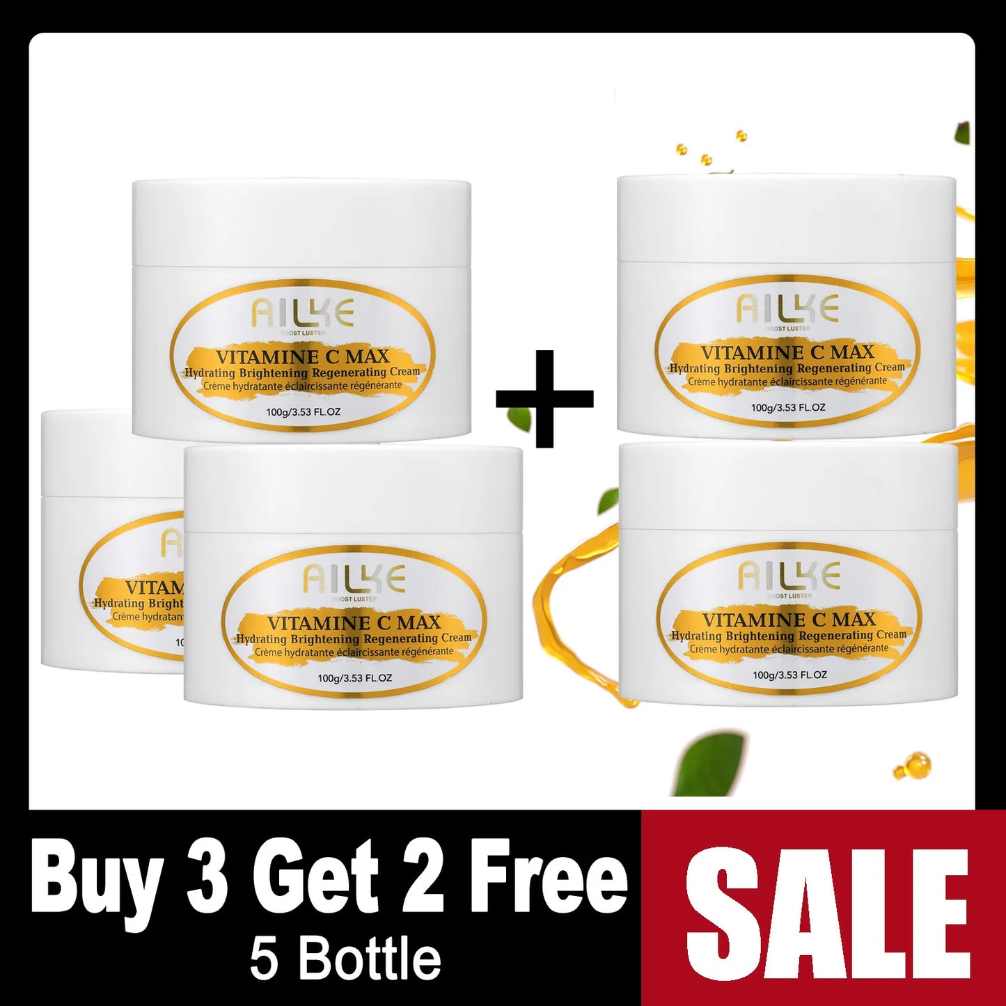 AILKE Vitamin C Brightening Face Cream with Collagen | 100ml