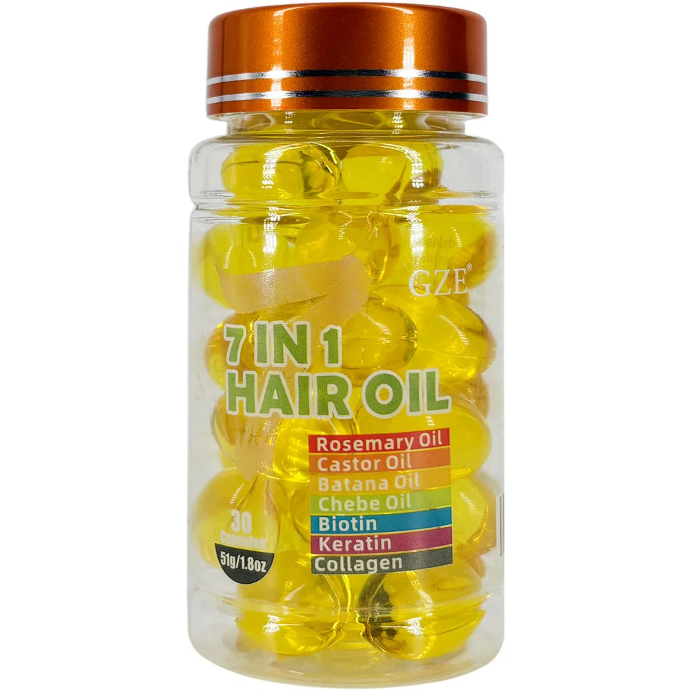 GZE 7-in-1 Hair Oil | Rosemary, Castor, Biotin & Collagen Hair Treatment Oil Peaceful Pleasures Health and Wellness GZE 7 IN 1 Hair Oil