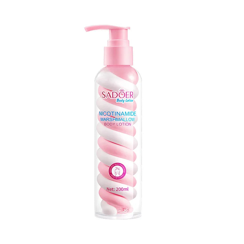 200ml(6.76fl.oz) Niacinamide Marshmallow Beauty Body Lotion, Moisturizing And Nourishing Skin, Restore Soft And Delicate, Moist Peaceful Pleasures Health and Wellness 1 pc 200ml