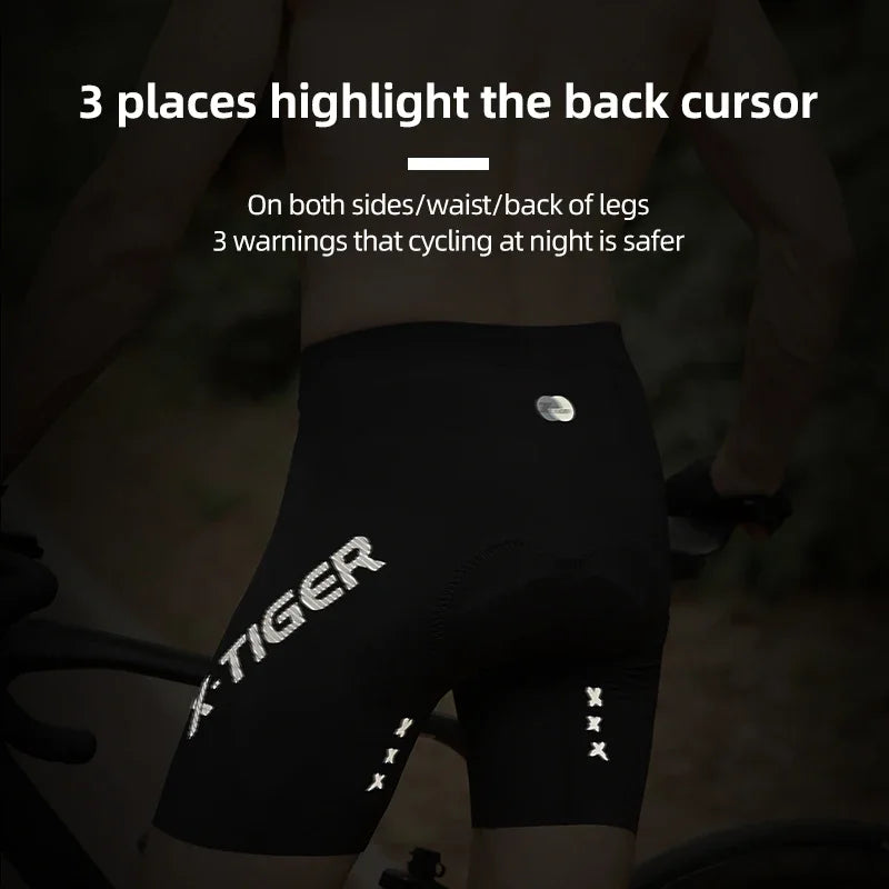 X-TIGER Men's Padded Cycling Shorts – Quick-Dry & UV Protect