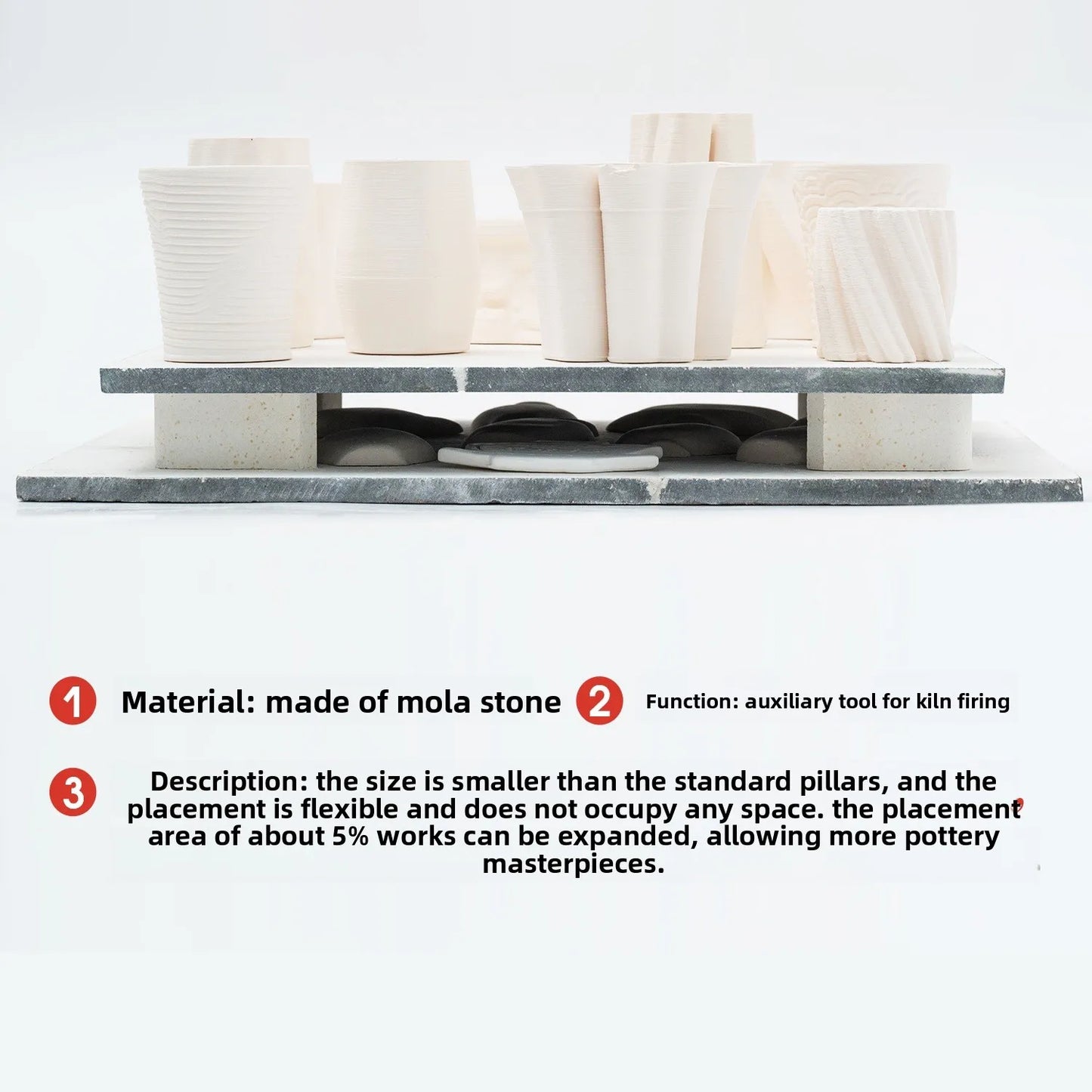 Mullite L-Shaped Pillar - High-Temperature Kiln Firing Tool (1310℃ Heat Resistant) | Pottery Clay Firing Accessory Peaceful Pleasures Health and Wellness