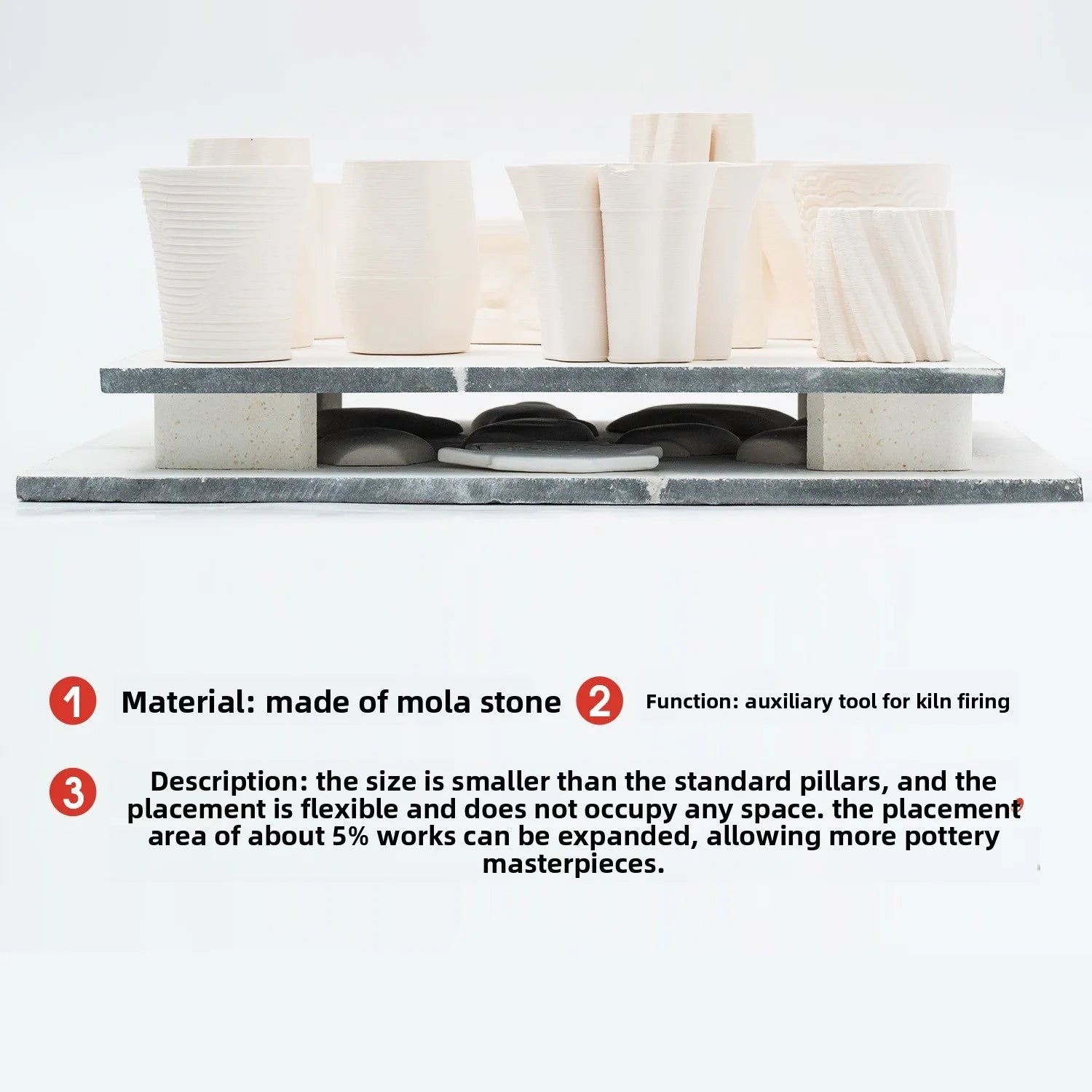 Mullite L-Shaped Pillar - High-Temperature Kiln Firing Tool (1310℃ Heat Resistant) | Pottery Clay Firing Accessory Peaceful Pleasures Health and Wellness
