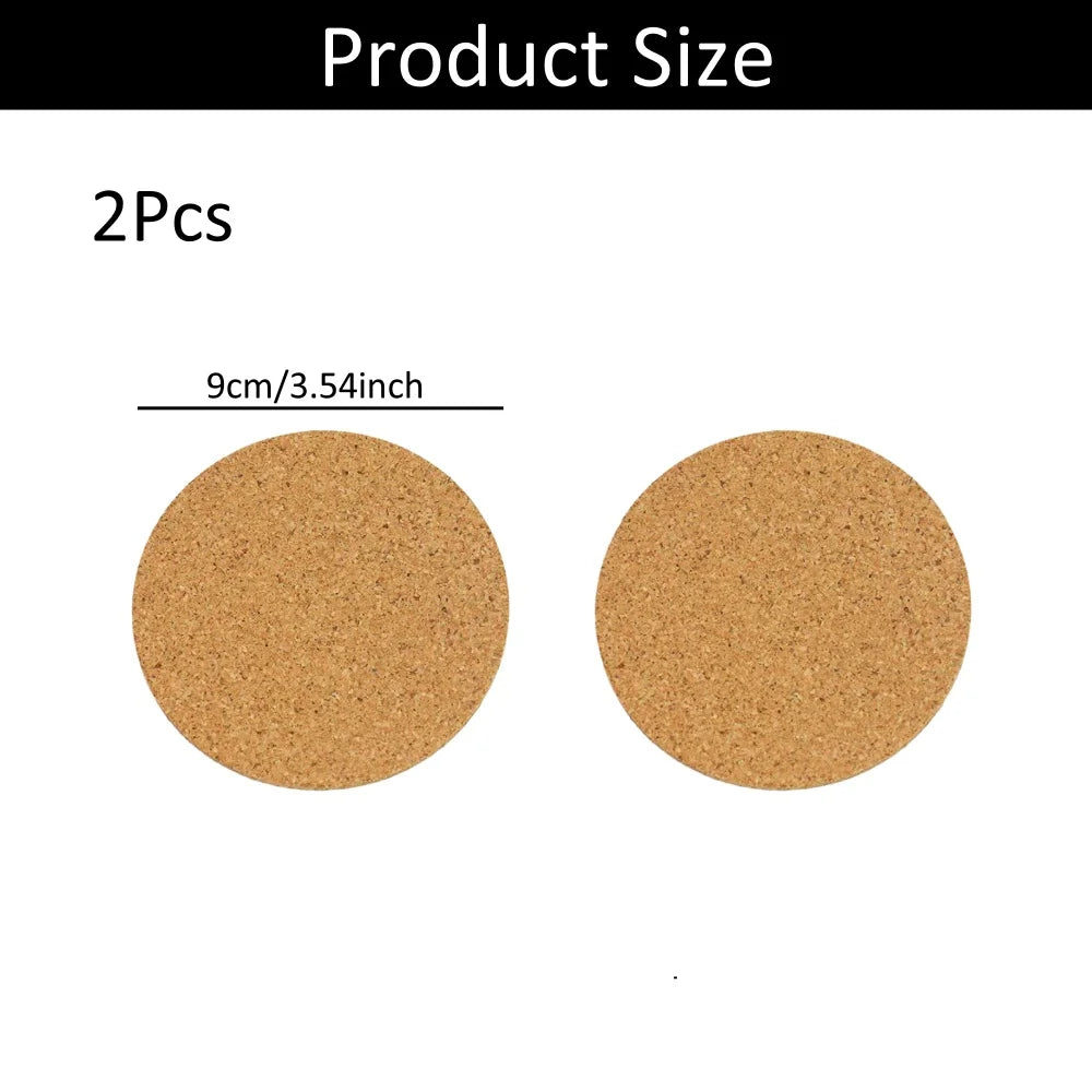 2/4/6Pcs Round Cork Coasters, Wooden Thick Drink Coasters, Heat Resistant Bar Coasters for Kitchen Restaurant Home Bar Cafe Peaceful Pleasures Health and Wellness 2Pcs Round 9x9cm