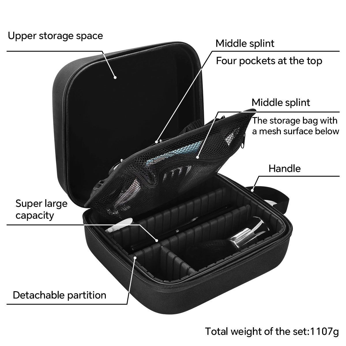 Large Capacity Portable Salon Makeup Handbag Cosmetic Organizer with Premium Quality Hairdressing Supplies SML Sizes Available Peaceful Pleasures Health and Wellness