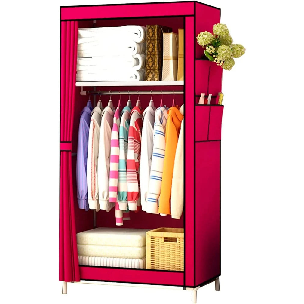 Fabric Wardrobe Organizer with Side Pockets 160x70x45cm