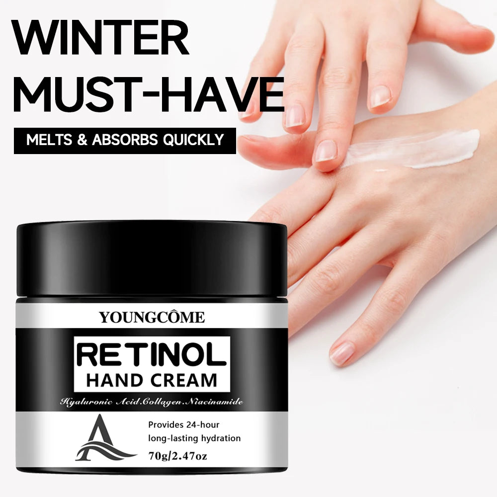 YOUNGCOME Retinol Hand Cream with Hyaluronic Acid & Collagen - 24-Hour Long-Lasting Hydrating Hand Moisturizer 40/70g Peaceful Pleasures Health and Wellness