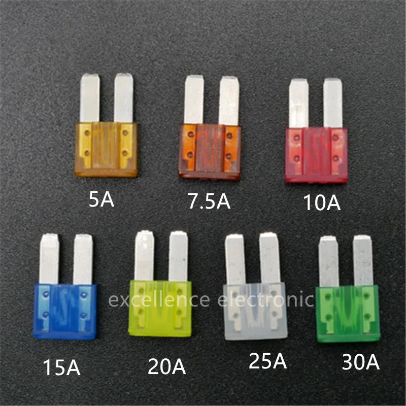 Mini M2 Auto Long Foot Fuse Combo Kit 5A 7.5A 10A 15A 20A 25A 30A Micro2 Car Fuse Combination with Puller Tool Peaceful Pleasures Health and Wellness