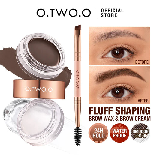 O.TWO.O 2-in-1 Eyebrow Pomade & Brow Gel Wax – Waterproof Eyebrow Pomade Oasis Select