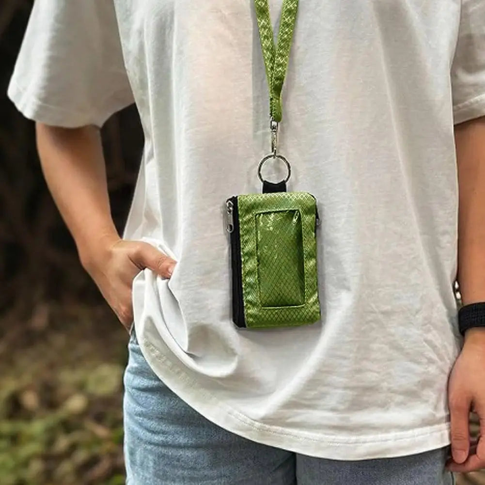 Mini Slim Zipper Keychain Wallet – Water-Resistant Card Holder
