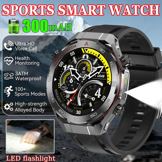 Ola Esporte GPS Smart Watch – LED, Bluetooth Calls, Heart Rate GPS Sports Smartwatch Peaceful Pleasures Health and Wellness Black