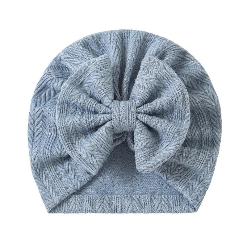 Bowknot Baby Bonnet Hat | Soft Cotton, Fits 0–24 Months Baby Bonnet Hat Peaceful Pleasures Health and Wellness for haze blue China Mainland