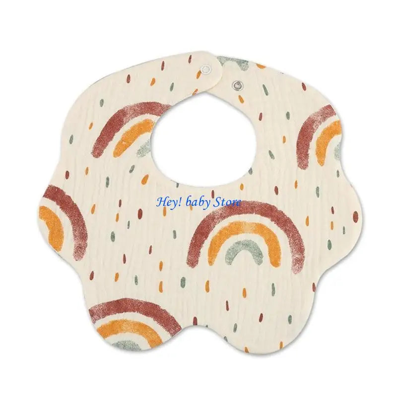 Cartoon Cotton Baby Bib | 360° Rotating Breathable Burp Cloth