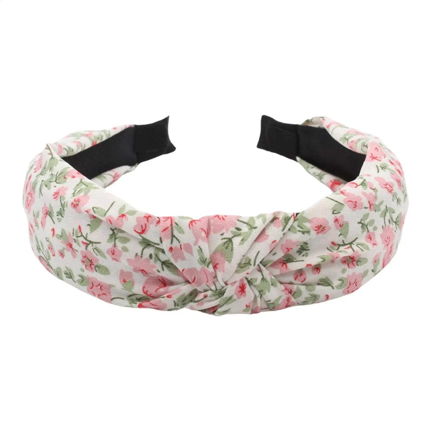 Floral Knotted Headband for Women – Non-Slip Fabric Hair Hoop