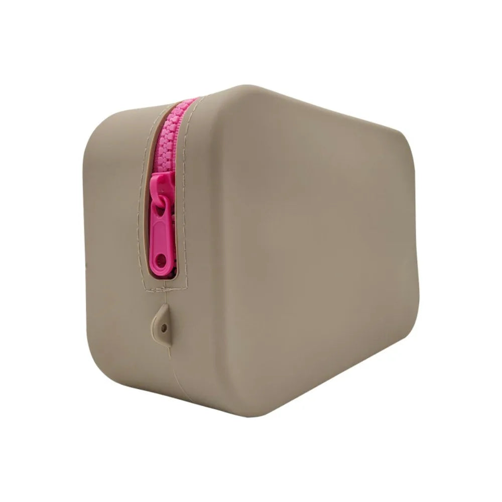 Portable Large Capacity Silicone Coin Purse Waterproof Zipper Lipstick Bags Data Line ID Credit Card Holder Peaceful Pleasures Health and Wellness Khaki