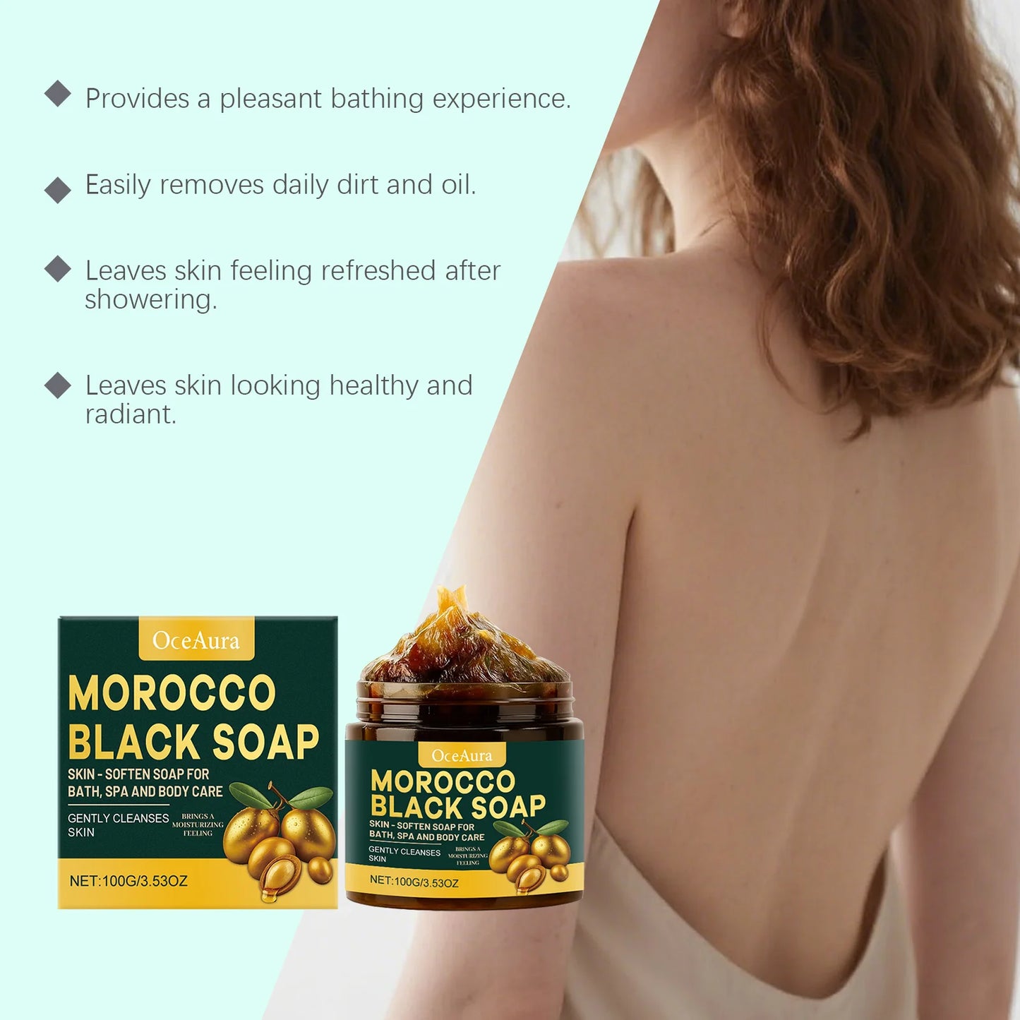 Oceaura Black Bathing Soap – Moisturizing Pore-Cleansing Bar