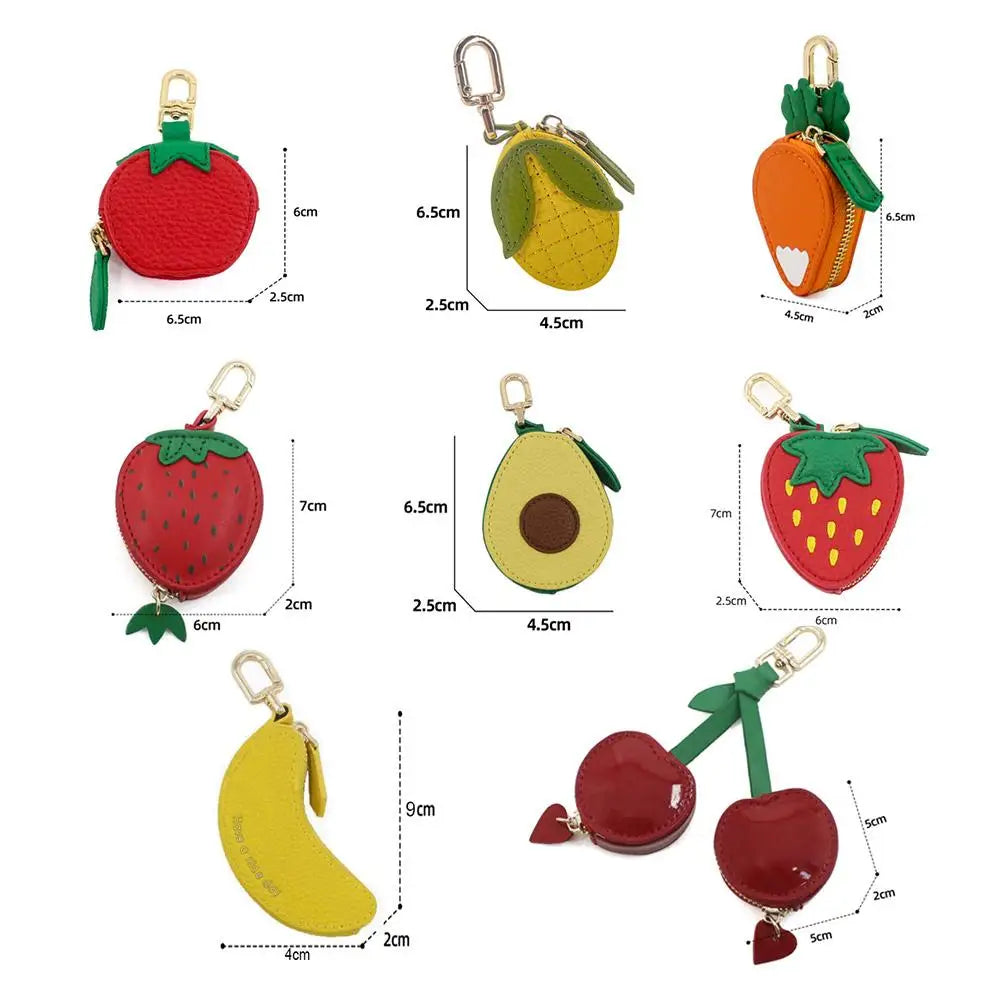 Kawaii Fruit Coin Purse – Mini Wallet & Keychain Charm for Girls