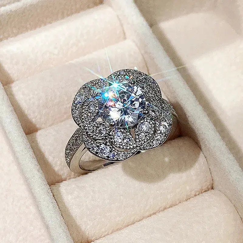 925 Silver CZ Diamond Bridal Ring Set – Women's Wedding Ring