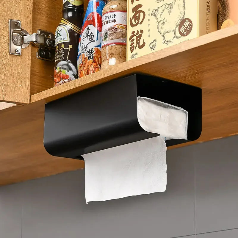 Wall Mounted No punching magnet storage container Garbage Bag Dispenser Self Adhesive Kitchen Bathroom Paper Tissue Holder Peaceful Pleasures Health and Wellness