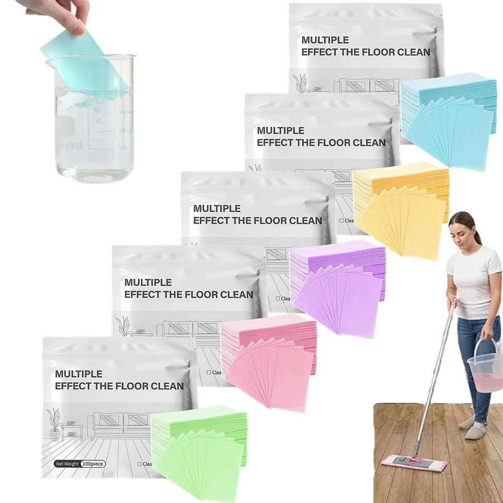 100-Pack Water-Soluble Floor Cleaner Tablets | Multi-Scent