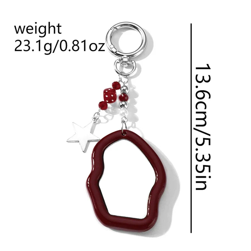 Y2K Red Bow Mirror Charm Keychain | Bag & Phone Pendant