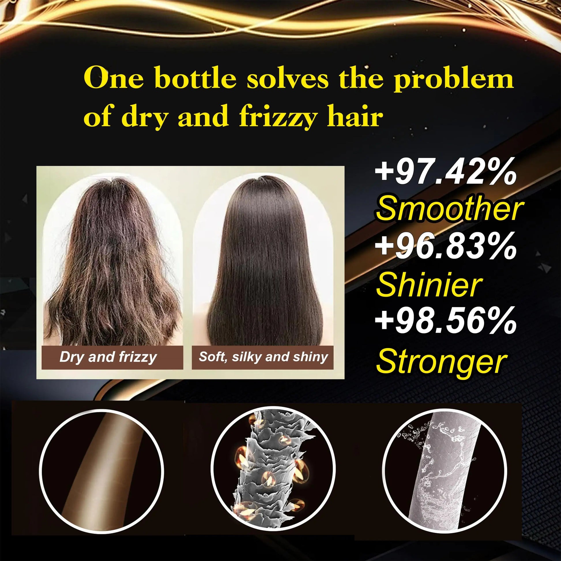 50ml Power Oil And 220ml Hair Mask Prevent Dryness Split Ends Repair Damage Frizz Tangles 5 Seconds Soft Smooth Care Peaceful Pleasures Health and Wellness