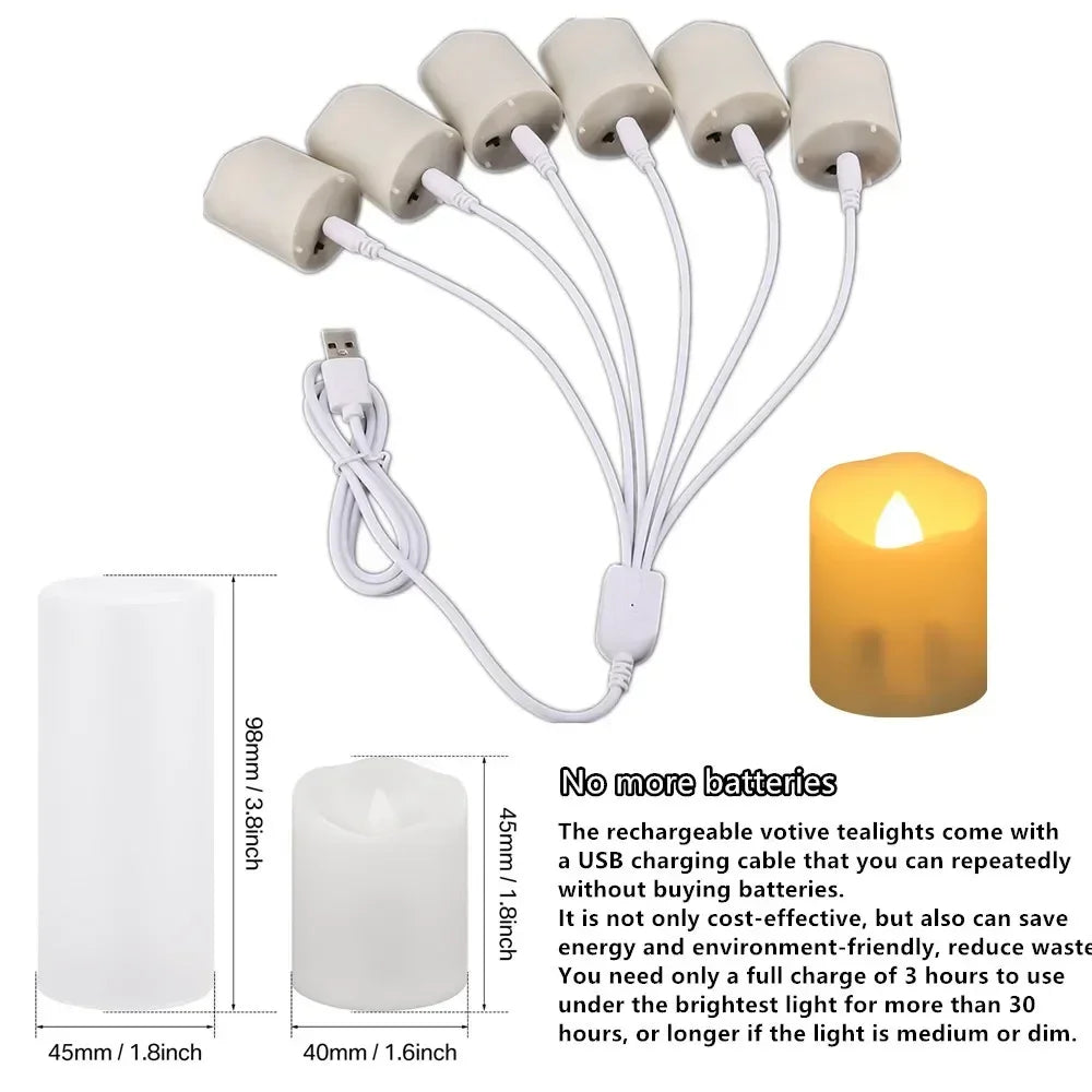 Pack of 12/24 Rechargeable Flameless Candles with Lampshade Flickering LED Electric Tea Lights Timer Remote USB Charging Candles Peaceful Pleasures Health and Wellness