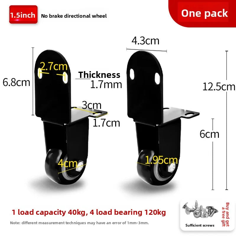 Side-Mount Silent Rubber Caster Wheel for Furniture – 20KG